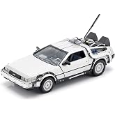Welly 22443 &ndash; koleksiyoncu modeli Delorean Back to the Future 1 1/24 par&ccedil;a masif ahşap metal
