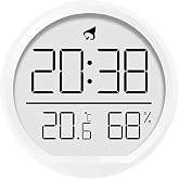 Dijital LCD Yuvarlak Duvar Masa Saati Mıknatıslı Buzdolabı Saati, Alarm + Sıcaklık & Nem G&ouml;stergeli