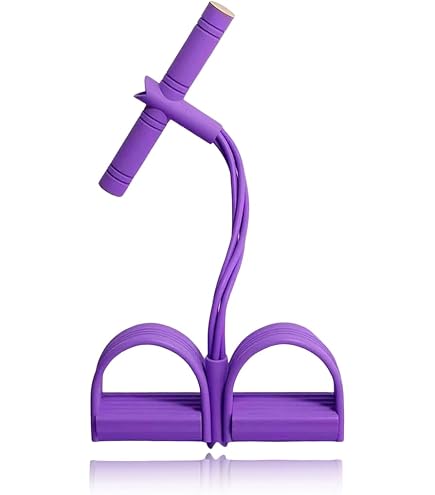 Bande De Résistance à 4 Tubes Avec Pédales – Musculation Maison Complète, Poignées Mousse, Antidérapant (Rose)