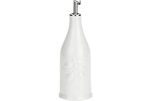 LA PORCELLANA BIANCA La Porcellana Menage cilíndrico Botella de Aceite, Color Blanco