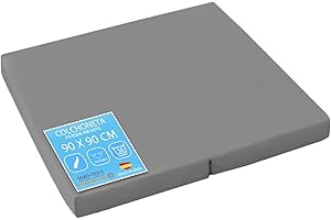 PEKITAS Matratze für Laufstall, 90 x 90 cm, Dicke 5 cm, faltbar, waschbarer Bezug, Kern aus festem Schaumstoff, Grau, kompatibel mit Hauk Sleep N Play SQ