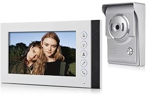 QttyElok Cablato 7'' TFT Colore Sistema di Videocitofono Della Telecamera per la Casa 700TVL IR Visione Notturna Videocamera Esterna con Monitor Interni, Monitoraggio di Sblocco di Supporto