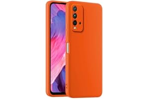 HULLIN Custodia per Telefono in Silicone Colorato, Adatta per Redmi 9T (4G) (6.53") - Arancia