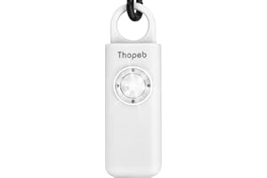 Thopeb–The Original Personal Alarm for Women by Women–LOUD Siren, Strobe Light and Key Chain in a Variety of Colors (White)