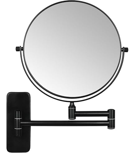 Miroir Maquillage Mural Namotu 7 Pouces - Grossissant X10, LED, Pivotant 360° - Alimentation Piles