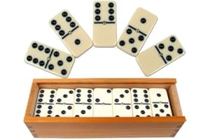 PRECISION TRAINING Precision Professional Set Club Dominoes with Raised Pin and Wooden Box