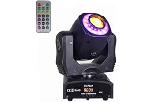 OLOAXOLX Luces Discoteca Cabeza Móvil - Cabeza Móvil LED 60w 8 Gobos 3 Haces 24 Gobos 10/12CH DMX 512 Para DJ, Fiesta, Discoteca, Club Nocturno,Salón De Baile