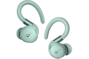soundcore sportowe słuchawki douszne Sport X20 od Anker, bezprzew., obrotowe, wysuwane zaczepy na uszy, red. szumów, głębokie basy, wodoodp. IP68, odporne na pot i pył, 48 h odtwarzania (zielony)