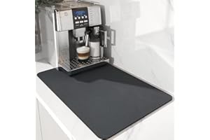 YQBFTC Tappetino Scolapiatti,Super Assorbente Tappetino Macchina Caffe,Tappetino Lavello Cucina Asciugatura Rapida con Supporto in Gomma Antiscivolo per Bancone Cucina 40x50cm Grigio Scuro