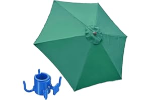 Agrdeed Replacement 8 Rib Parasol Canopy, Ersatz-Regenschirmstoff Mit Haken, 3 m Market Table Umbrella, UV Protection, Replacement Fabric ,Regenschirmstoff mit Zwei Aufbewahrungsgurten (10ft)