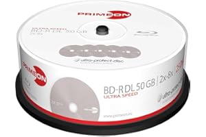Primeon BD-R DL 50GB/2-8x Cake Box (25 Disc) Ultra Protect Disc Surface