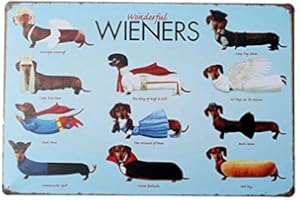 BLUELOVER Teckel Chien Tin Signe Vintage Metal Plaque Poster Bar Pub Maison Wall Decor