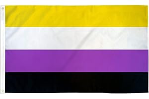 AZ FLAG - Non-Binary Pride Flag - 2x3 Ft - 100D Polyester Nonbinary Pride Banner with Two Metal Grommets - Fade Resistant - Vivid Colors - 2' x 3' Feet - 90x60 Cm