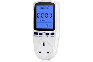 YOUTHINK Power Monitor, Power Meter Plug Electricity Usage Monitor with Digital LCD Display Energy Consumption Analyzer for Calculating Energy Cost Volt Watts Amps