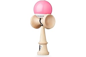 KROM - Kendama Pro Pop LOL Rose - Bilboquet Japonais - Jouet en Bois pour Adulte et Enfant - Pack : Ficelle de Rechange + Stickers offerts