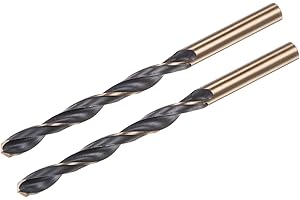 sourcing map 2pcs Jobber Drill Bits 7mm (0.276") Black Nitride & Gold Titanium Coated M2 High Speed Steel (HSS) Twist Drill Bits for Stainless Steel Aluminum Alloy Metal