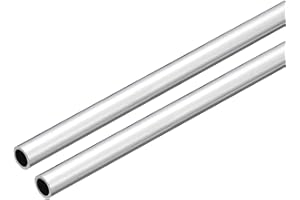 TOP-VIGOR 2Pcs 6063 Aluminum Round Tube, 8mm OD 6mm ID 200mm Length Seamless Aluminum Straight Tubing Metal Pipe for Industry DIY Projects