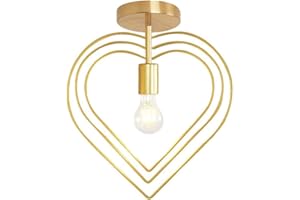 MENGJAY Plafonnier Rétro Industrielle en Métal,DIY Lustre Fer Doré Boules 360°Régble Lampe Suspension Luminaire, Diamètre 32cm (Ampoule Non incluse) (C)