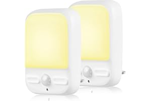 SKERITO Night Light Kids Plug in with Dusk to Dawn Photocell Sensor, Motion Sensor Night Light with 3000K Warm White, Baby Night Lights, 2 Pack LED Night Light for Bedroom, Hallways, Stairs