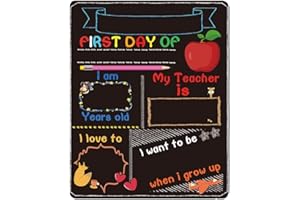 SHINEOFI 1PCS First Day of School Chalkboard Double Sided Sign Back to School Board 1st Photo Prop for Kids Preschool Kindergarten