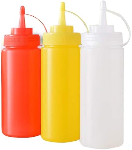 6 Quetschflaschen 227 Ml Aus Kunststoff – Für Saucen, Öl, Farbe & Bastelbedarf