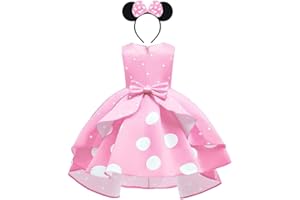 FYMNSI Ragazze Vestito, Costume da Minnie per Natale, Abiti tutù con Volant, per Feste di Compleanno 18 Mesi- 11 Anni