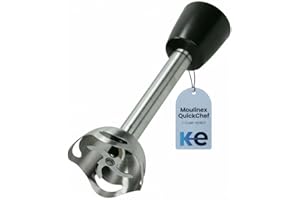 ANAKEL Home Repuesto Brazo de Batidora MS-651822 Compatible con Batidora Moulinex QuickChef DD65S810 | Acero Inoxidable, 4 Cuchillas | Color Negro