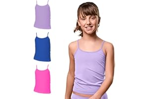 FOCENZA Canottiere Bambina in Microfibra con Spalline Sottili, Elasticizzate e Confortevoli, Multipack da 3 Pezzi in Vari Colori, Made in Italy