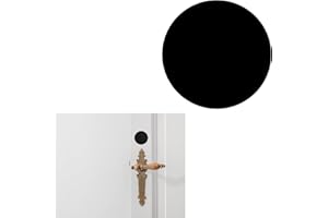 YAZANY Key Hole Cover Plate, 2Pcs Repair Escutcheon Door Lock Cover Door Plate, Blank Self Adhesive Fix Satin Stainless Steel with Black PU waterproofing 50mm Diameter