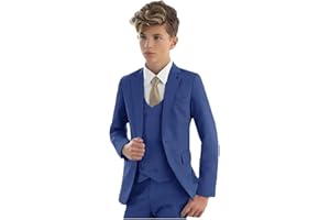 BOTONG Traje formal de 3 piezas para niños, chaqueta de solapa de pico, chaleco, pantalones, traje de fiesta para niños, traje de boda, esmoquin para niños