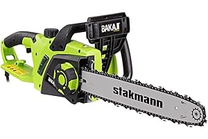 BAKAJI Motosega Elettrica 2400W, Elettrosega a Catena con Lama 40 cm per Tagliare Rami e Legno, Sega con Velocità 15m/s, Taglio Massimo 35 cm Diametro e Alimentazione 220/240V - 50Hz