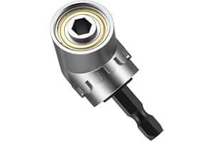 Newder 105° Rechtwinkliger Stahlwinkeltreiber Winkelverlängerungs-Kraftschraubendreher-Bohrer mit 1/4 Antrieb Sechskantbohrer Schnellmagnetbohrer-Kraftbohrwerkzeug, Multifunktions-Winkelbohrer