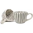 INVERT FRAGRANCES Coffee Mugs Microwave Safe Ceramic Set of 2 (Stripes&Strokes)
