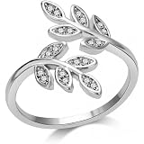 April Birthstone Adjustable Ring - Clear Zircondia Crystal Solitaire In Silver Plate
