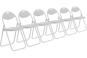 Harbour Housewares Chaise Pliante rembourrée - pour Le Bureau - entièrement Blanche - Lot de 6