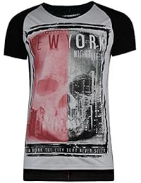trueprodigy Casual Hombre marca Camiseta estampado ropa retro vintage rock vestir moda cuello redondo manga corta slim fit designer cool urban fashion t-shirt color negro 1072104-2999