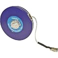Mètre D'arpenteur Silverline MT47 - Ruban Fibre De 100 Mètres, Graduations Métriques Et Impériales - Boîtier Plastique Résistant, Crochet Métallique - Pour Travaux, Chantier, Jardinage - 10
