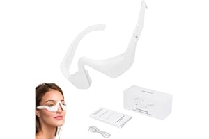 WRUIOY Red Light Glasses Facial Massager with Light Under-Eye Red Light Therapy Remover for Dark Circles Puffiness Wrinkles