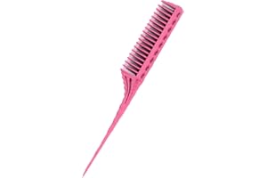 AMOTORFLY Toupierkamm Haarkamm Friseur Kamm Strähnenkamm Stielkamm Kamm Frauen 3 Etagen Toupierkamm Styling Kamm für Frauen Zurückkämmen Haarwurzeln Toupieren Antistatischer (Rosa)