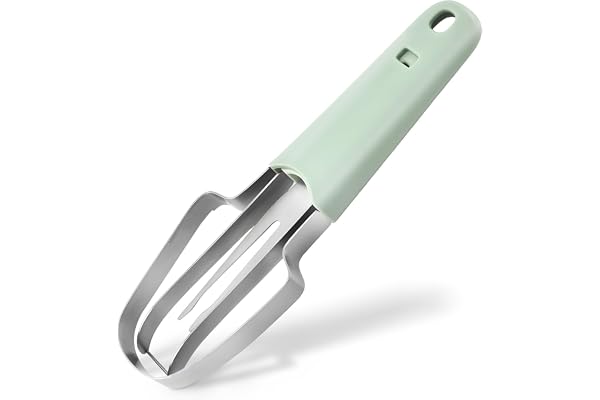 Ushine Coupe-Fruits 3 en 1 en Acier Inoxydable,Coupe-Melon Multifonctions,Ustensiles de Cuisine Faciles à Utiliser,Coupe-Pastèque en Acier Inoxydable pour la Maison,les Fêtes,le Camping-Vert