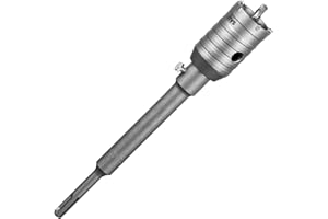 SALI Scie Cloche Beton Couronne de Forage 45 mm SDS Plus M22 Filetage Couronne Carotteuse Foret Tige 220mm Foret Pour Scie Murale Set de Scies Cloche pour Maçonnerie Pierres Naturelles Grès Marbre