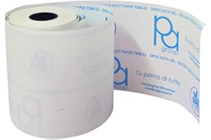 PA GROUP Rotoli Pos 57mm x 18m Senza BPA, Confezione da 5 pz, Made in Italy, Rotoli di Carta Termica per Pos con Anima 12 mm, Compatibile con POS