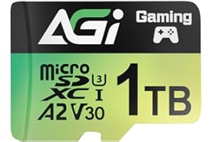 AGI TF138 Micro SD Karte 1TB Speicherkarte mit Adapter, MicroSDXC, UHS-I, A2, U3, V30, Lesegeschwindigkeit bis zu 170 MB/s für Drohne/DashCam/Kamera/Telefon/Switch/PC/Tablet