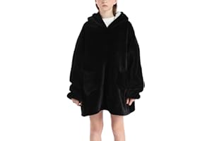 Shamdon Home Collection Sweat à Capuche Surdimensionné pour Enfants,Sweat-Shirt Couverture Portable pour Fille Garçon,Pull à Capuche Polaire Sherpa avec Poche Enfant Ado
