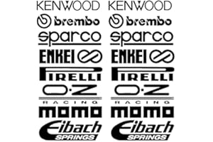 GS1 HONDURAS Kit 16 adesivi fabbricanti Tuning Racing Stance Nero Auto Moto Camion