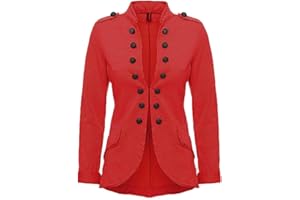 Eitex Damen Blazer Damenjacke Military Knöpfe Gr- 34/36 bis 48/50 Military Army Style Uniform Mantel mit Military Knopfleiste Lang und kurz Slim Fit