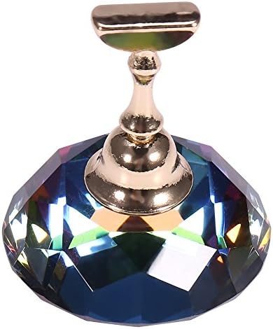 Nail Tip Practice Stand, 4 Types Magnetic Chess Board Crystal Stand Base Alloy Holder Salon Display Holder(#3 Colorful Diamond Crystal)