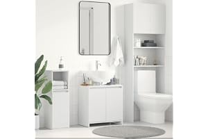 GCHDHAPB Hemmöbel set, badrumsmöbler set, badrumsskåp vit 60 x 33 x 61 cm konstruerat trä