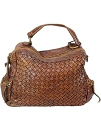 BOZANA-BERLIN - Bolso al hombro de Piel para mujer marrón coñac