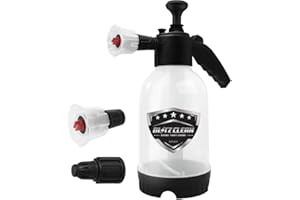 BLITZ CLEAN Snow Foam Pump up Sprayer Snow Cannon Gun, 2L Heavy Duty Pressurised Soap Dispensing with Two Nozzles Car Blaster, Hand Pumping Spraying Pump Action Spray Bottle for Car Cleaning & Valeting